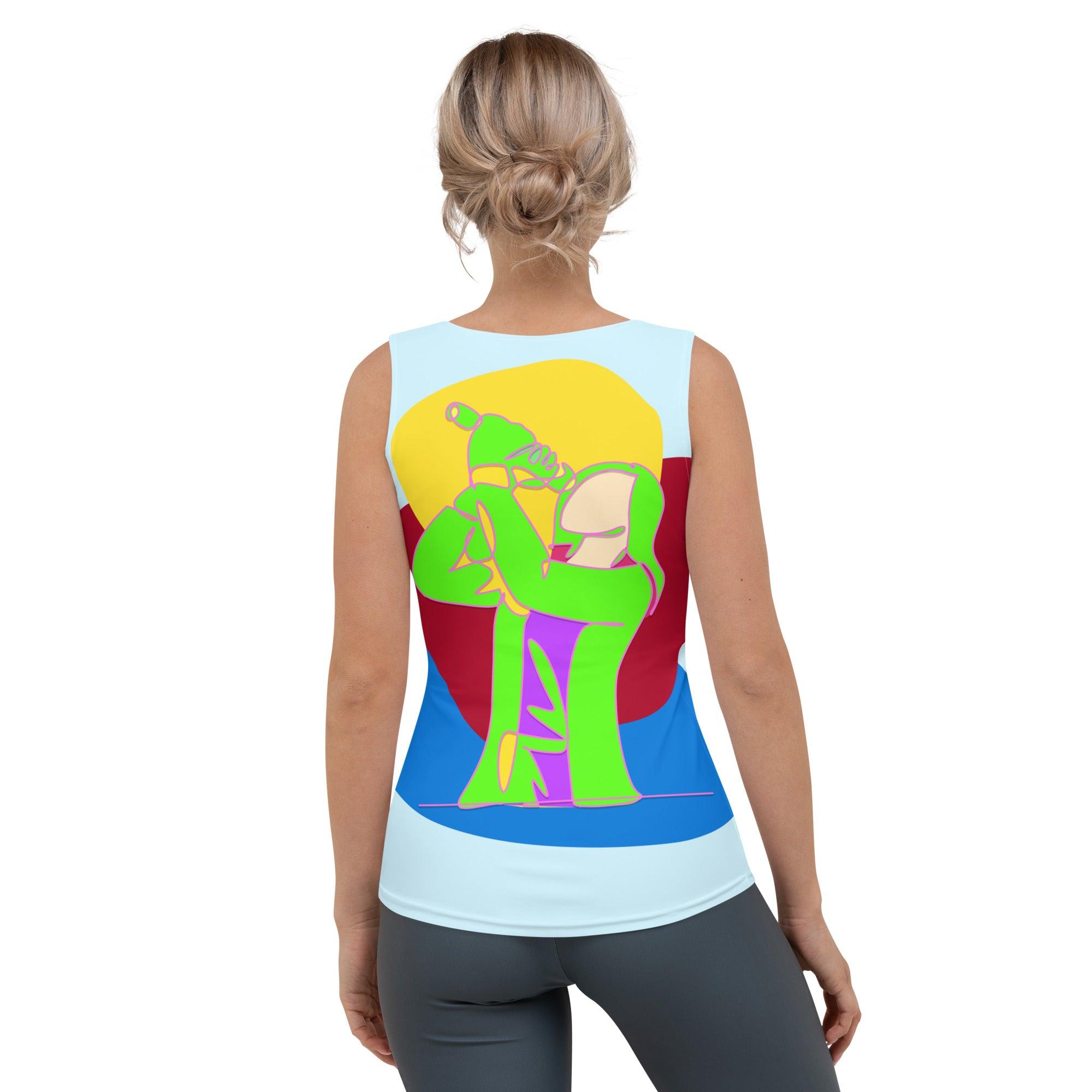 Singing Girl Sublimation Cut Sew Tank Top - Side View