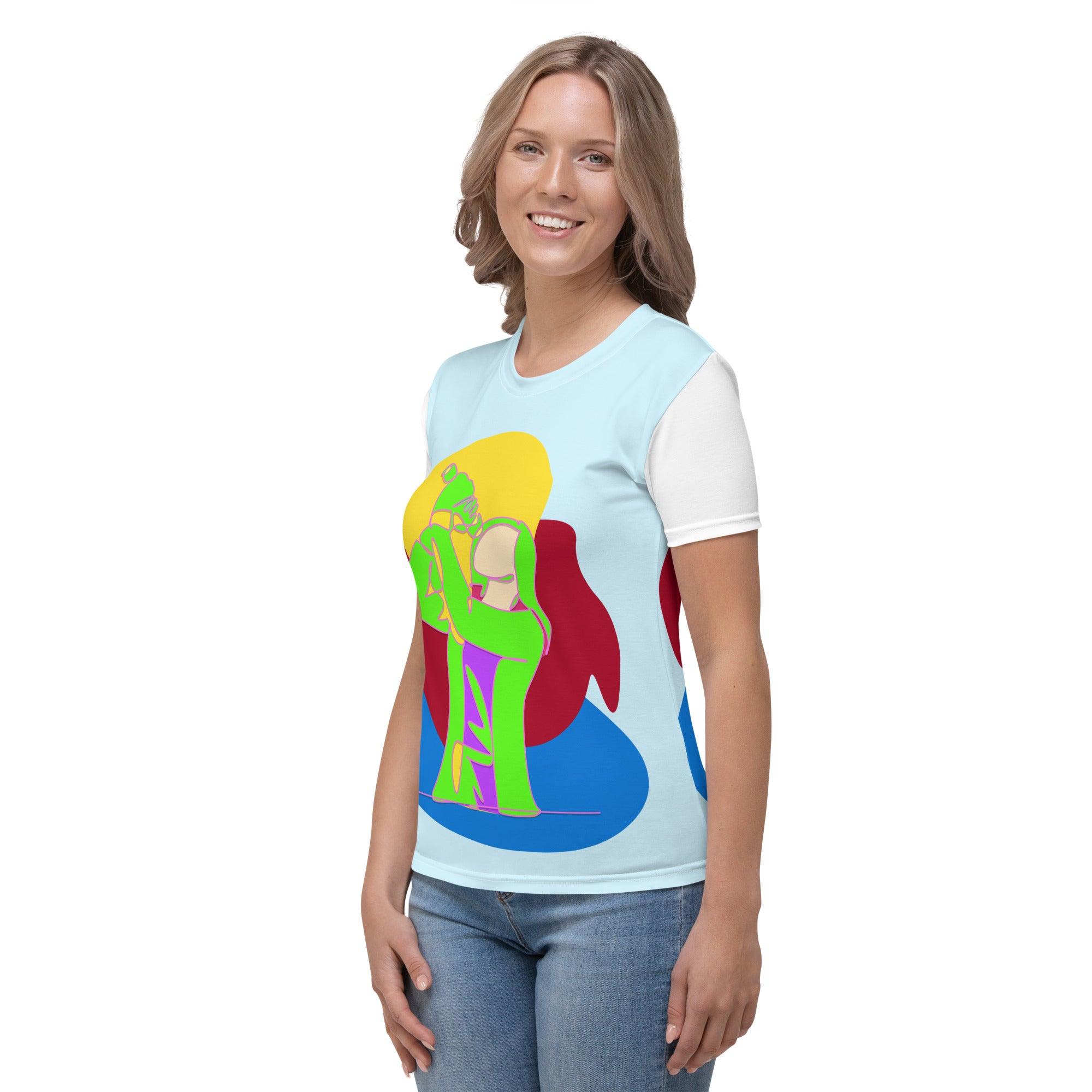 Model Wearing Singing Girl Women's T-Shirt