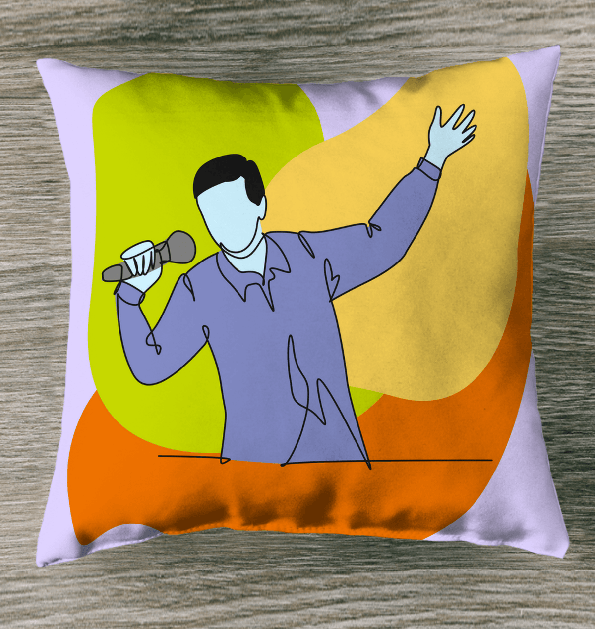 Singing Man Outdoor Pillow - Beyond T-shirts