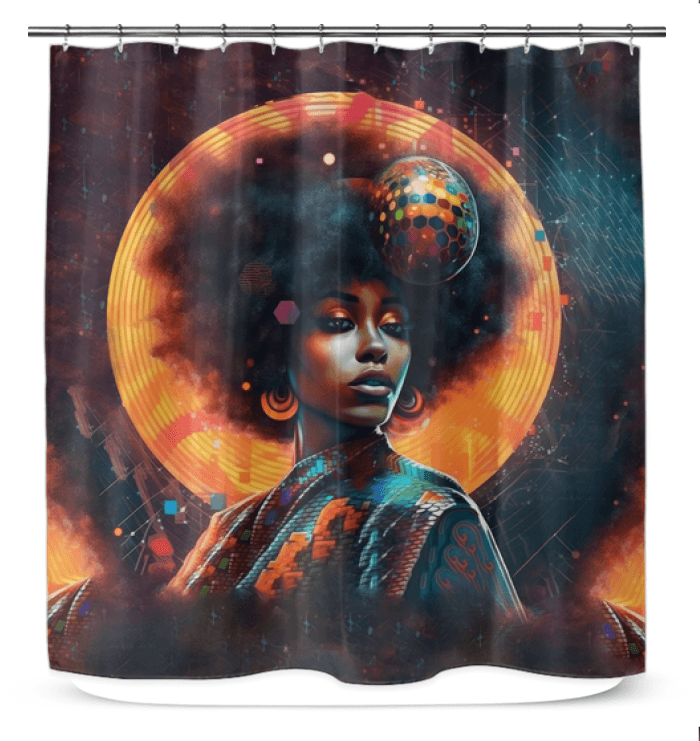 Elegant bathroom decor featuring the Sketch Savvy Shower Curtain.