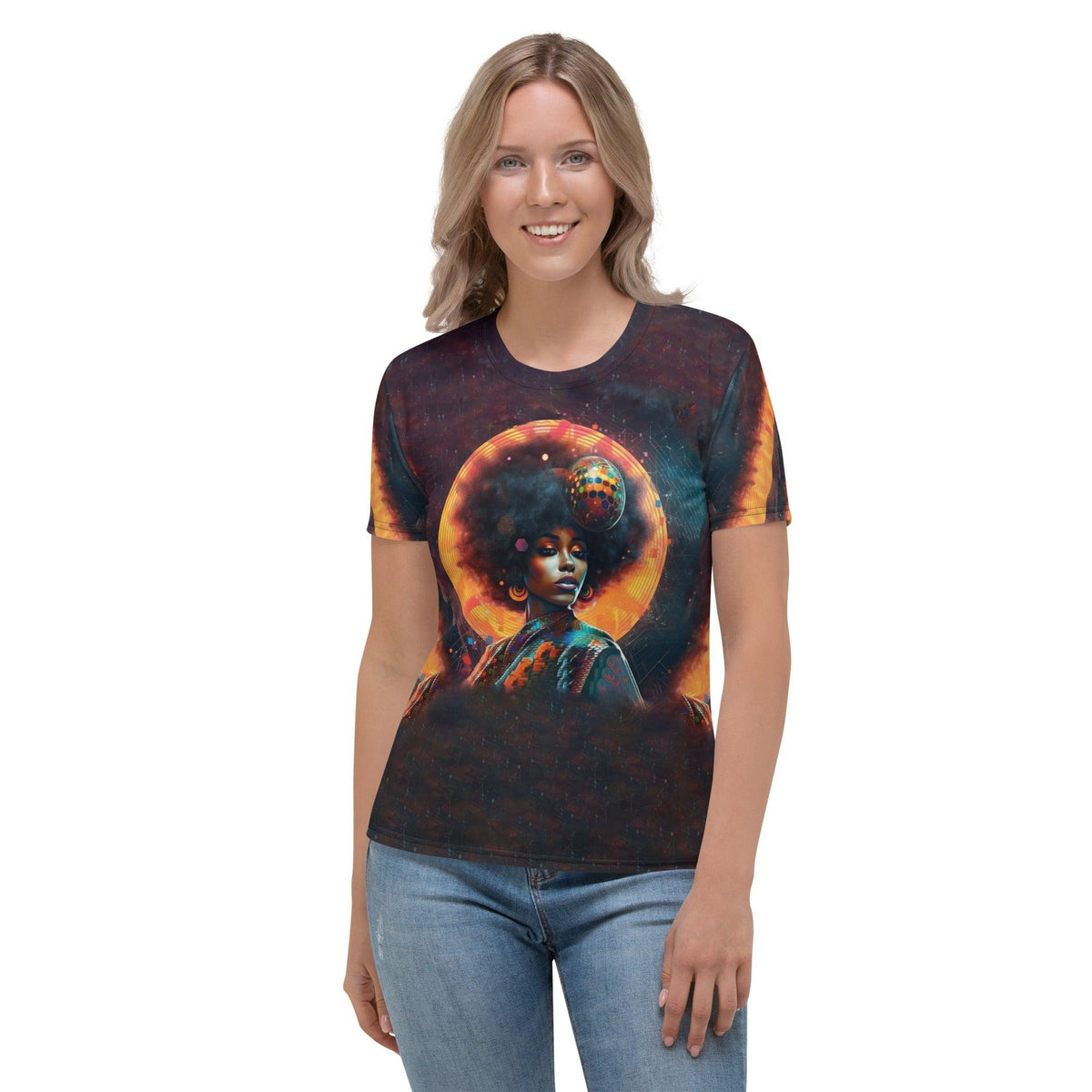 Sketch Savvy Women's T-shirt front view with artistic design.