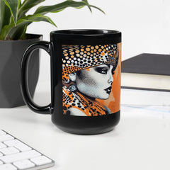 Sketch Simplification mug in glossy black finish.