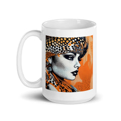 Elegant sketch art white mug, ideal for home or office use.