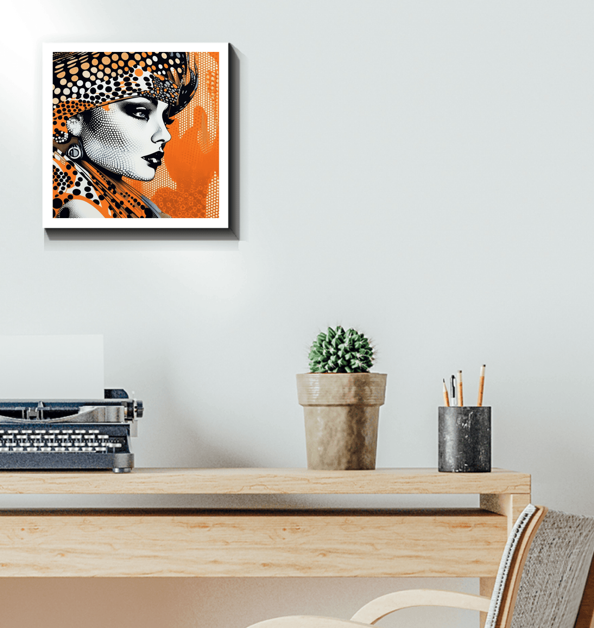 Black and white sketch simplification canvas wall art