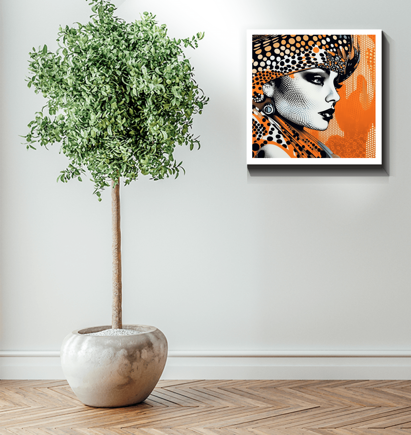 Wall-mounted sketch simplification art on canvas