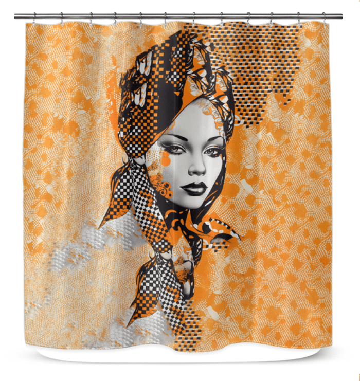 Elegant shower curtain with unique Sketch Symmetry design for modern homes