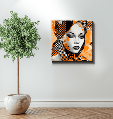 Gallery-wrapped canvas featuring sketch symmetry design