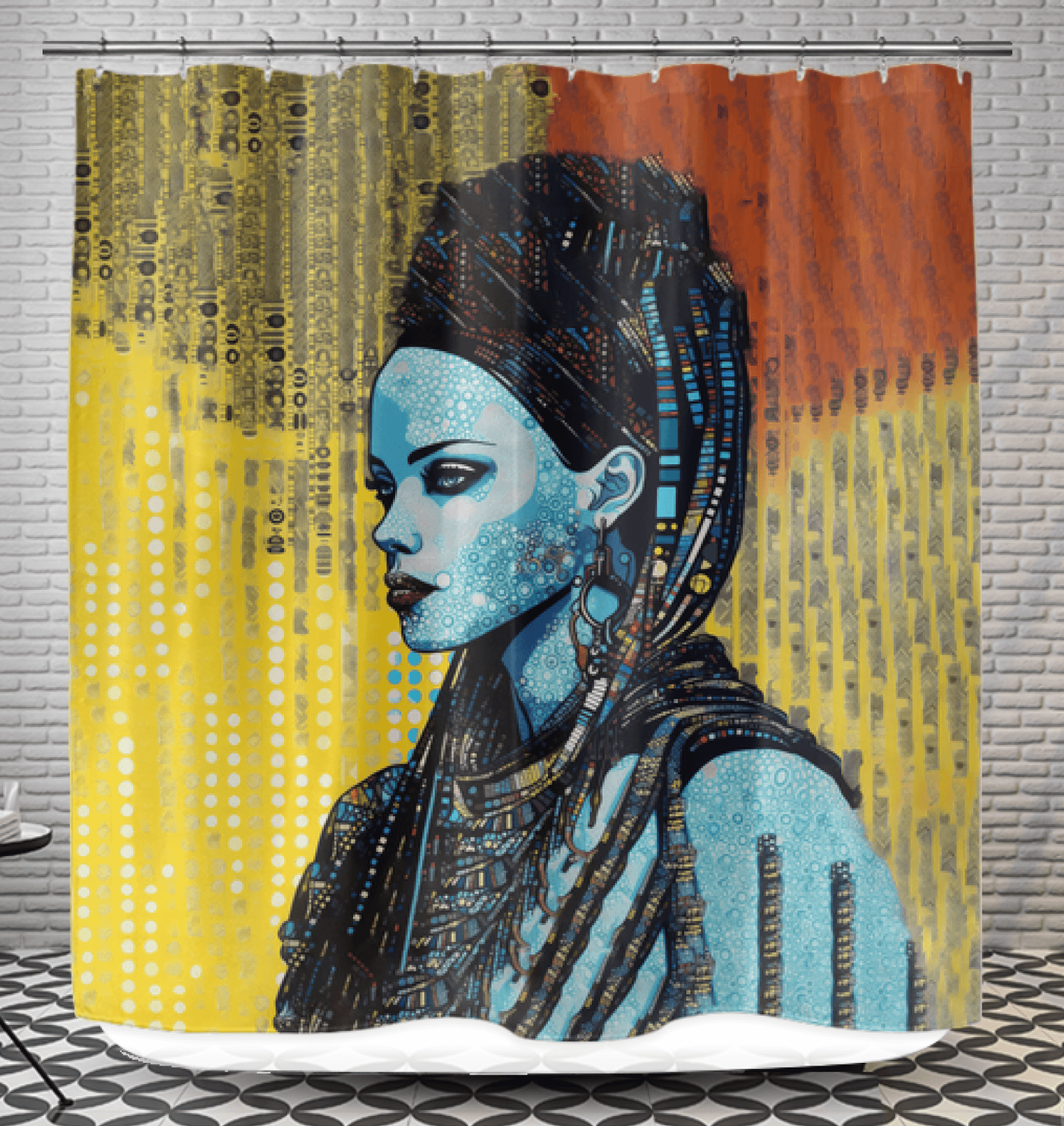 Sketchbook Sensation artistic shower curtain design.