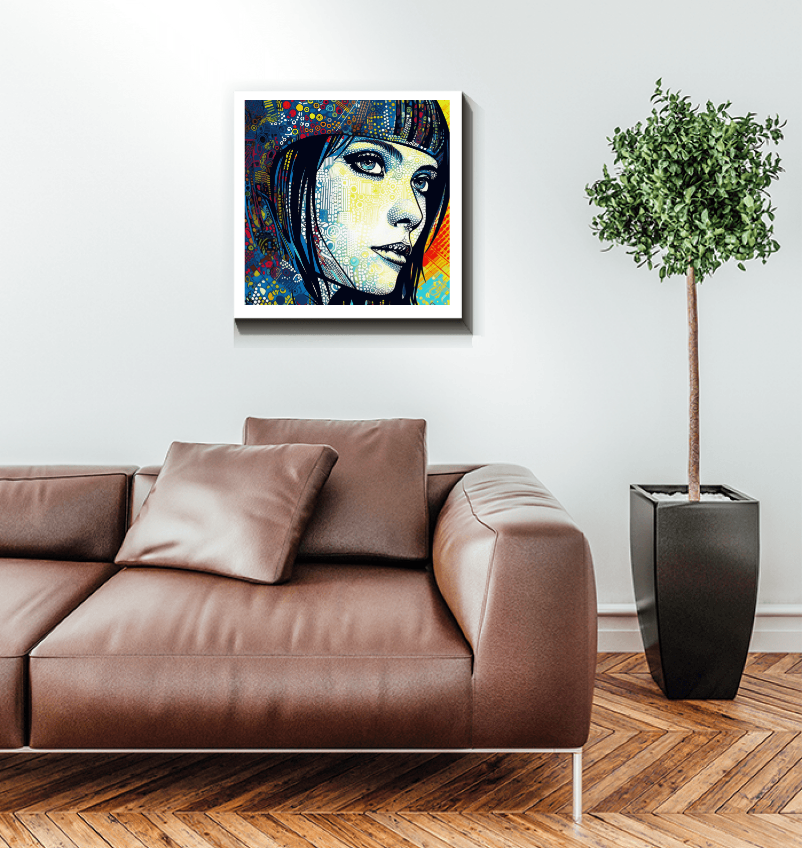 Gallery-wrapped canvas of serene sketches.