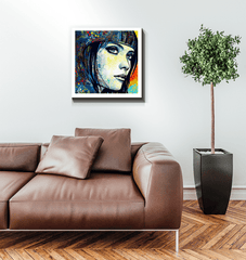 Gallery-wrapped canvas of serene sketches.