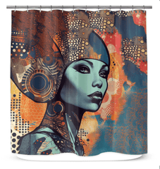 Elegant Sketching Serenity shower curtain featuring durable, water-resistant fabric.