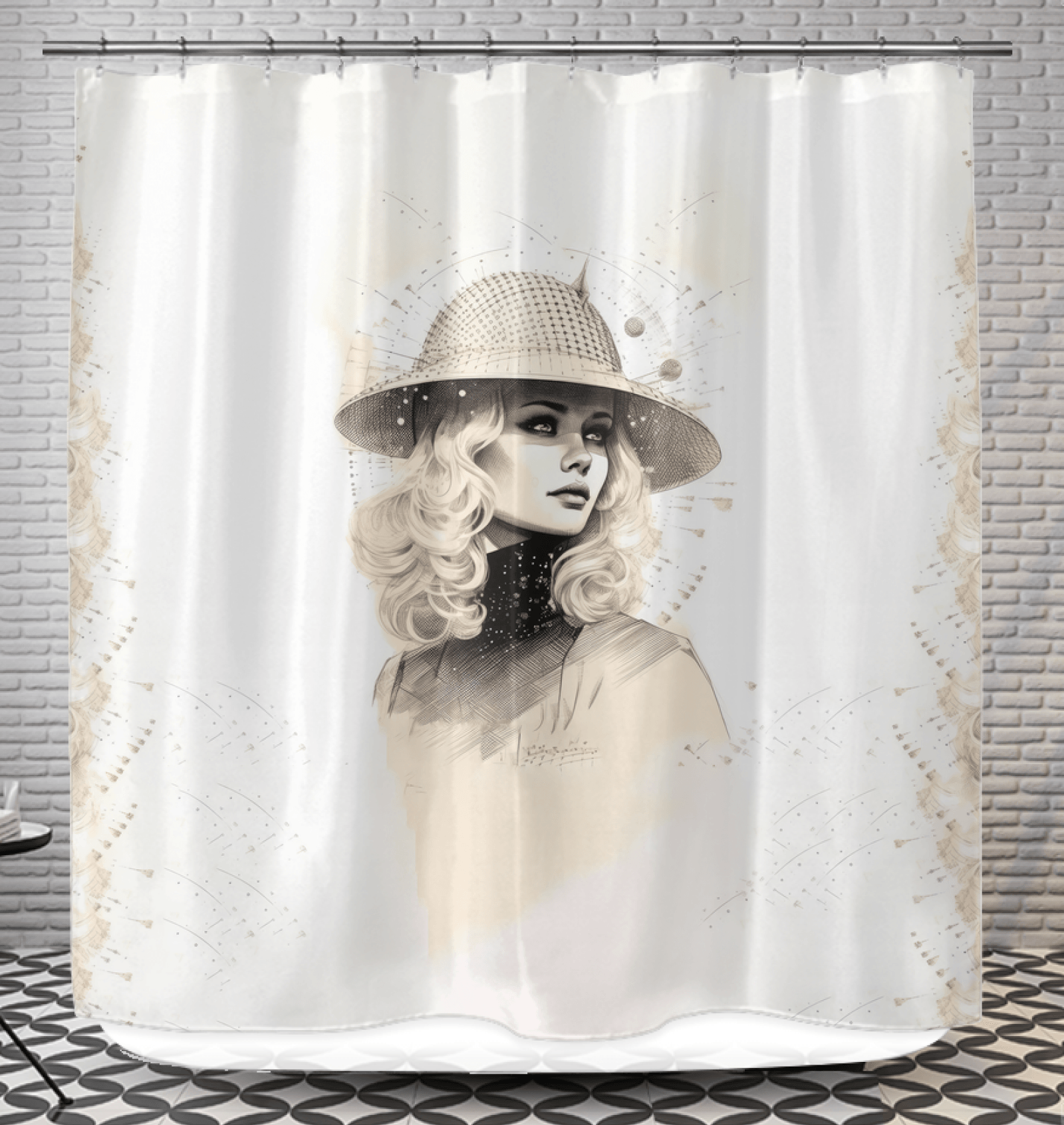 Sketching Spirit Shower Curtain - Beyond T-shirts