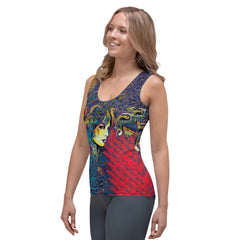 Fashionable sketching style tank top for art lovers.