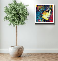 Gallery-Wrapped Canvas with Sketch Design.
