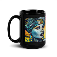 Sketchy Stories theme on a glossy black mug