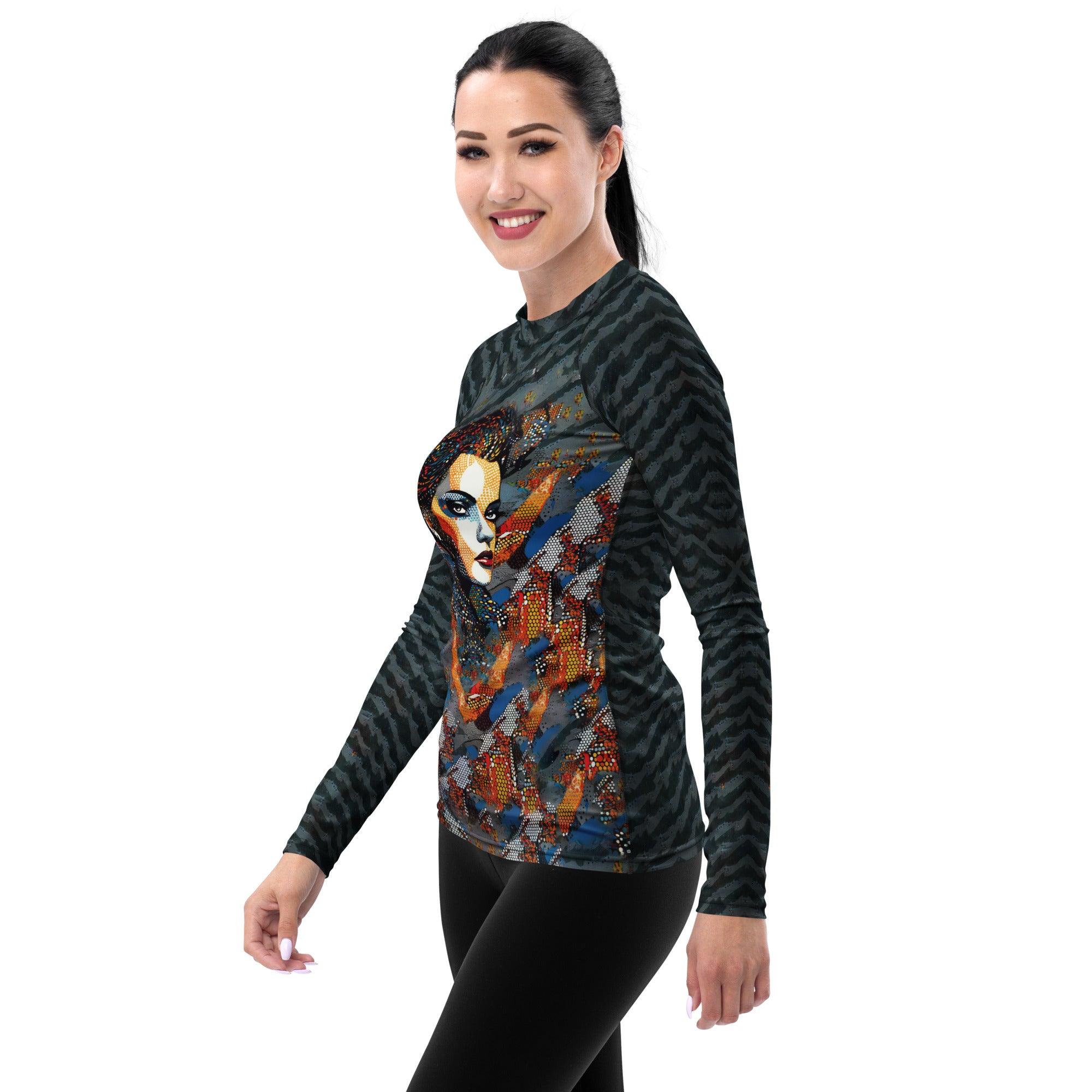 Sketchy Strokes Women's Rash Guard - Beyond T-shirts