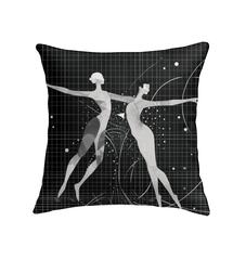 Balletic-style sophisticated pillow enhancing home decor elegance.