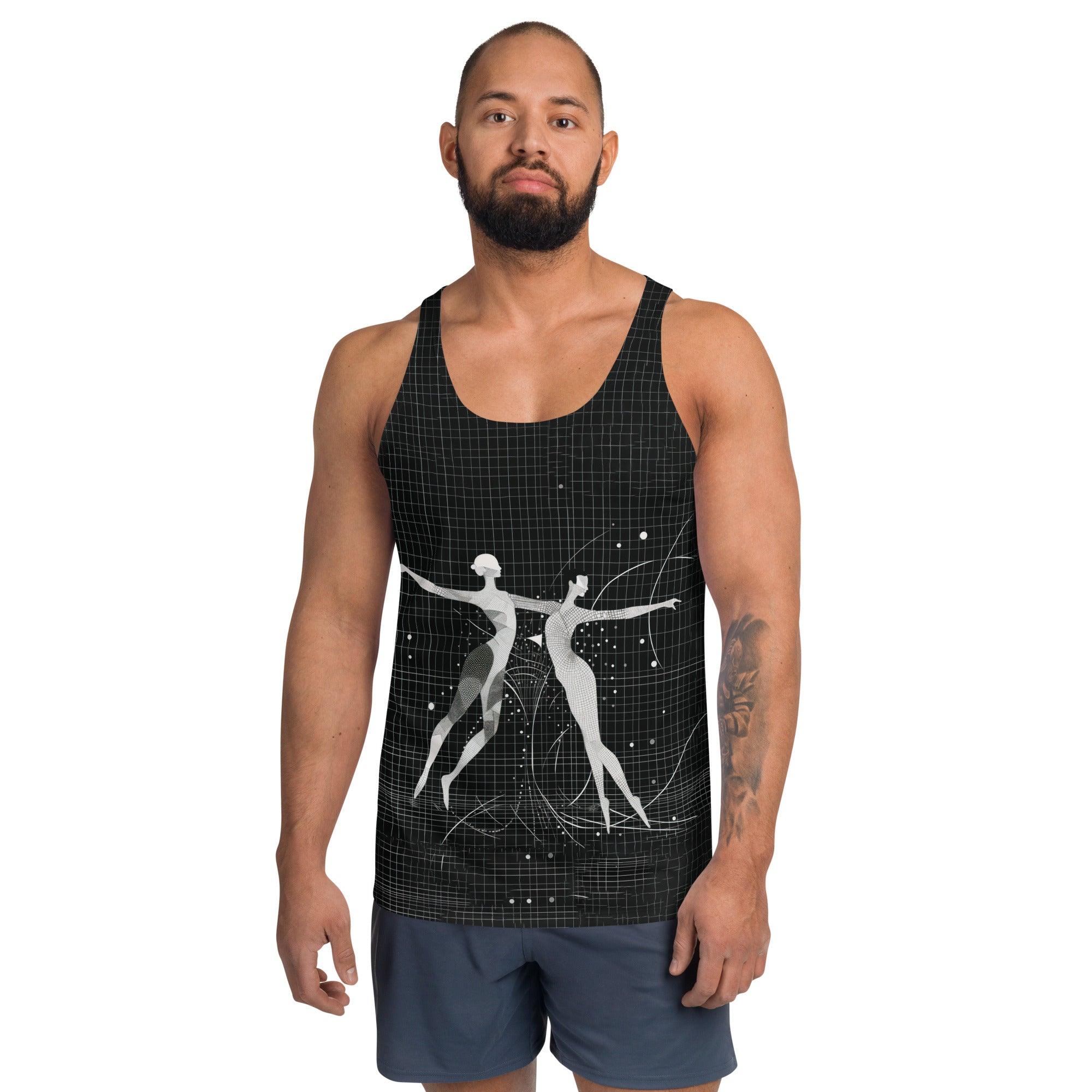 Elegant men's balletic style tank top in action