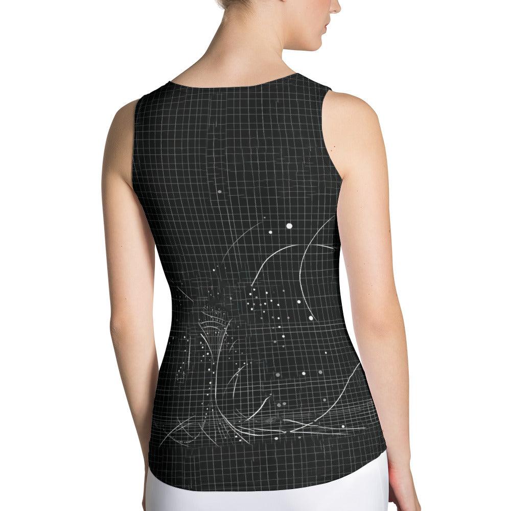 Sophisticated ballet-inspired sublimation print tank top for versatile wear.