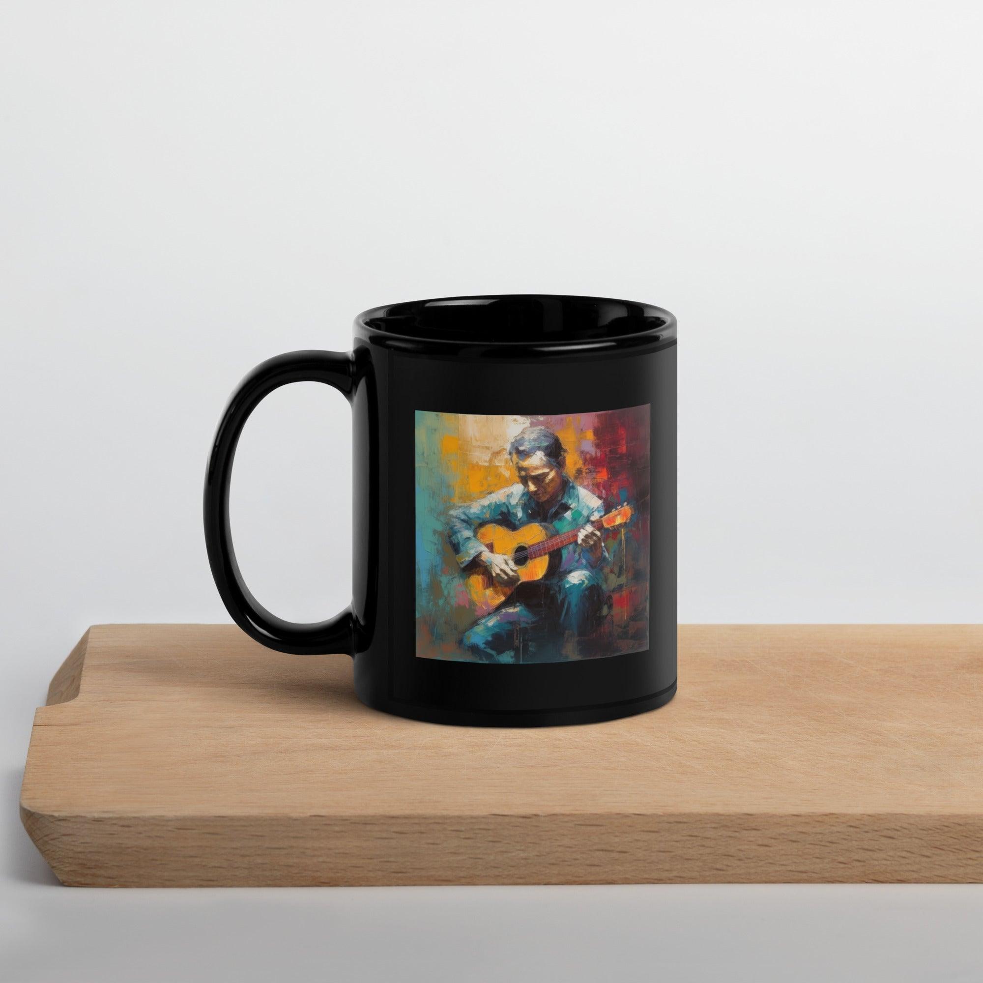 Soulful Strokes Black Glossy Mug - Beyond T-shirts