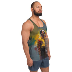 Active man wearing Sound Sanctuary Men's Tank Top during a workout session.