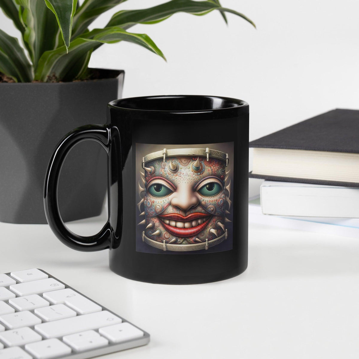 Spectral Symphony Black Glossy Mug - Beyond T-shirts