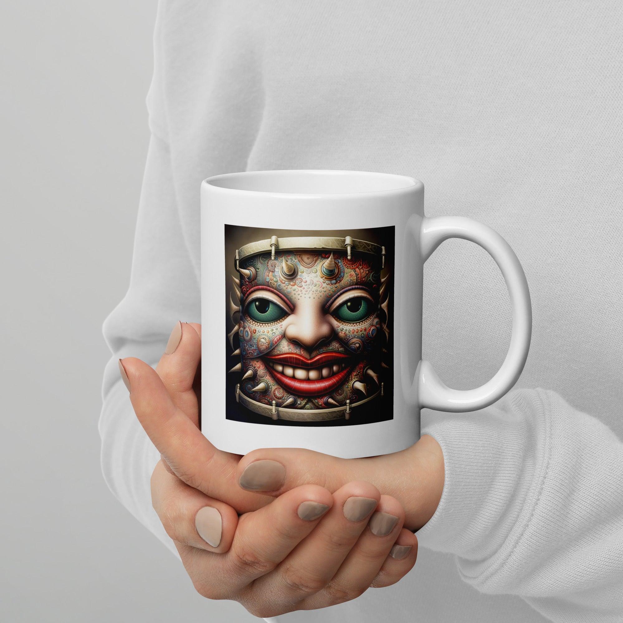 Spectral Symphony White Glossy Mug - Beyond T-shirts