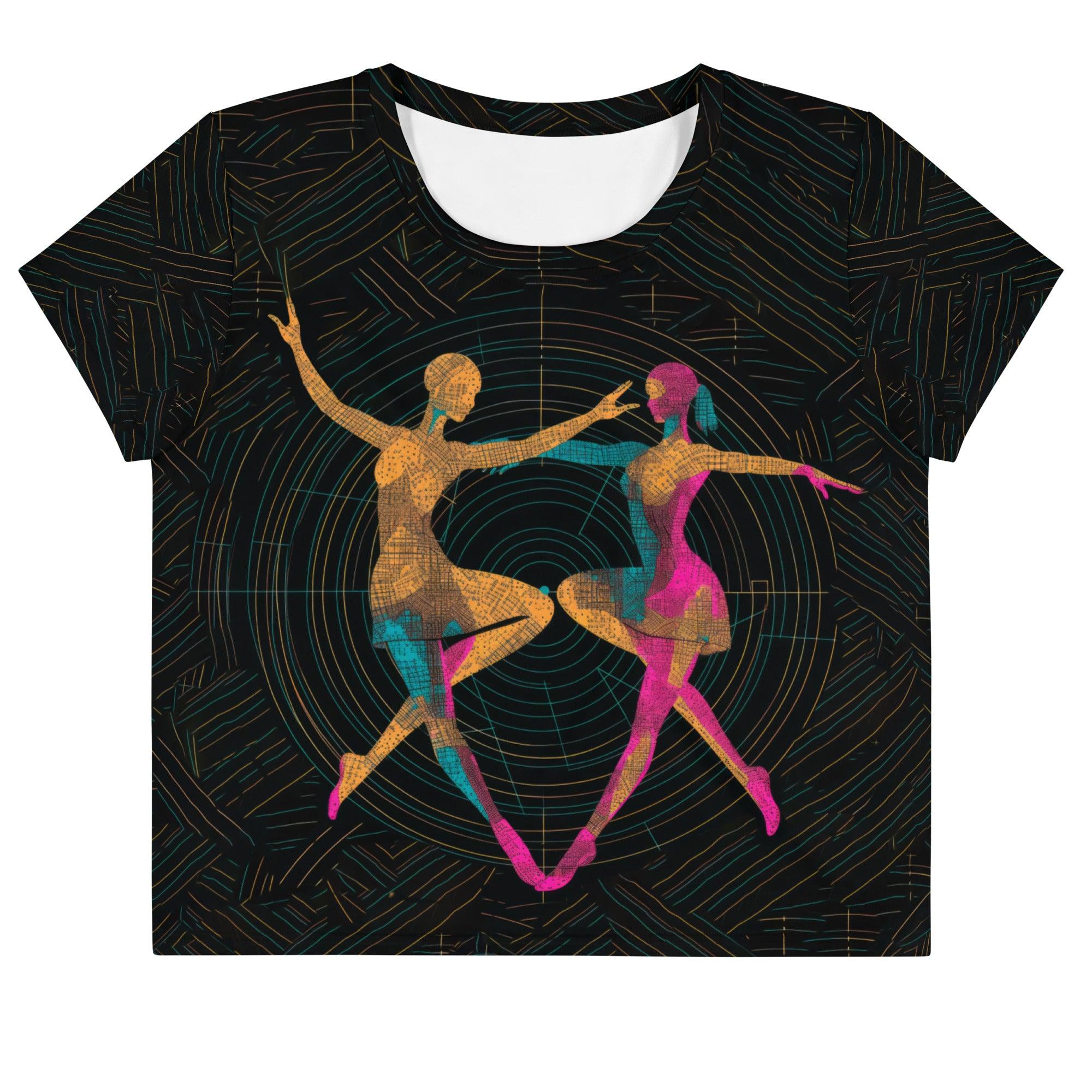 Spirited Feminine Dance Flair All-Over Print Crop Tee - Beyond T-shirts