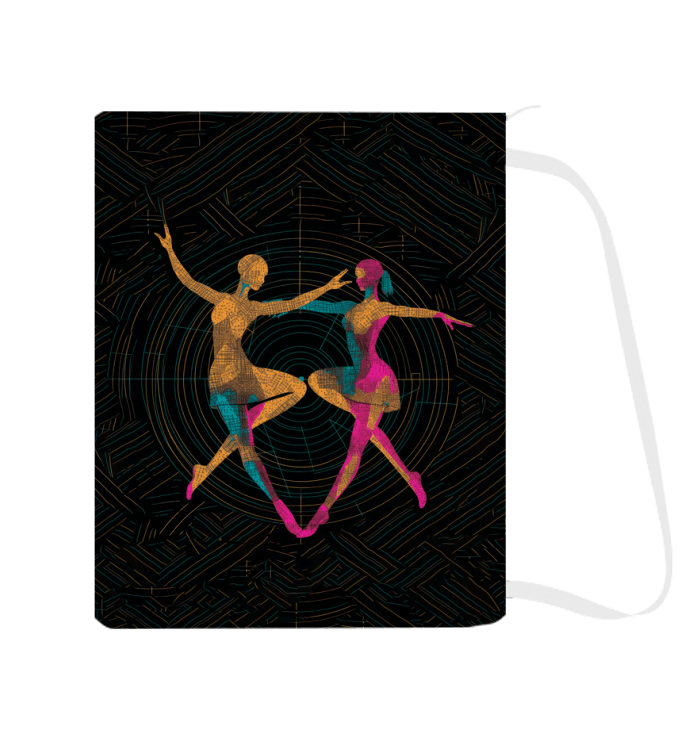 Feminine patterned laundry bag showcasing dance-inspired design.