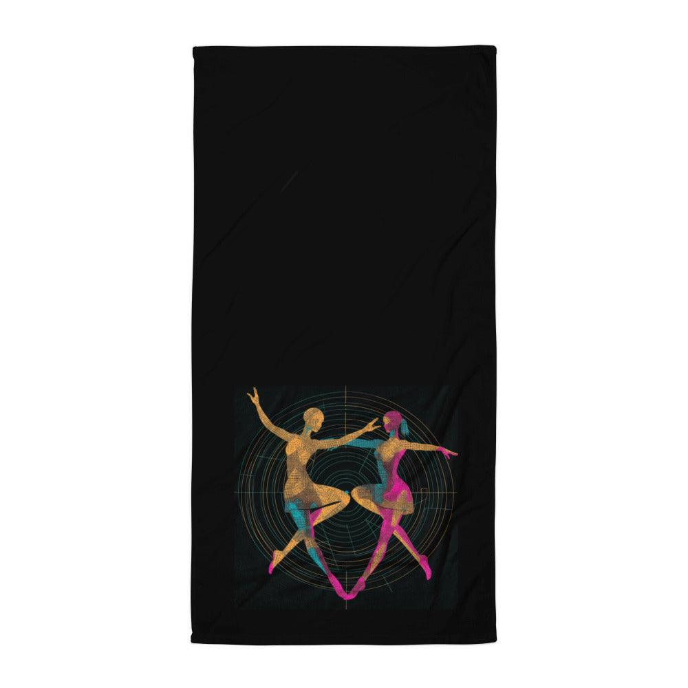 Spirited Feminine Dance Flair Towel - Pink and White Design