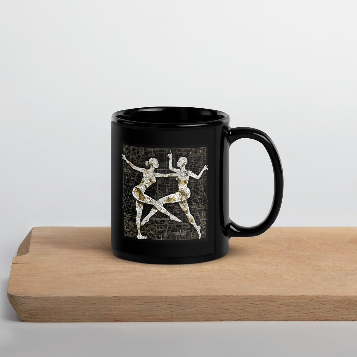 Spirited Feminine Dance Motion Black Glossy Mug - Beyond T-shirts