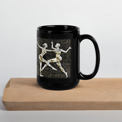 Spirited Feminine Dance Motion Black Glossy Mug - Beyond T-shirts