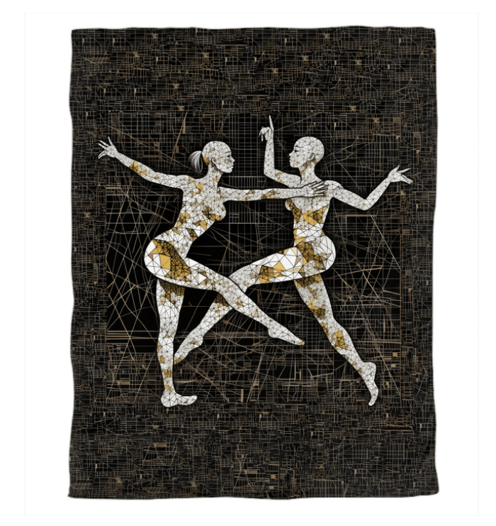 Elegant duvet cover featuring a feminine dance motion design.