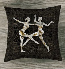 Spirited Feminine Dance Motion Pillow in Living Room