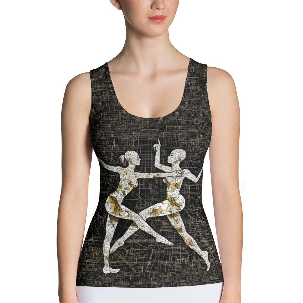 Spirited Feminine Dance Motion Sublimation Cut & Sew Tank Top - Beyond T-shirts