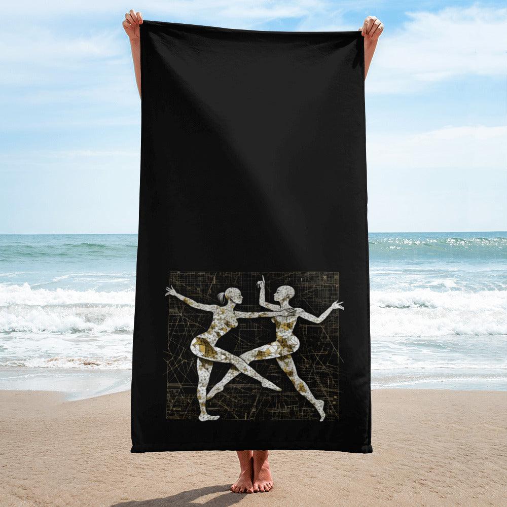 Spirited Feminine Dance Motion Towel - Front View