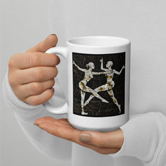 Spirited Feminine Dance Motion White Glossy Mug - Beyond T-shirts