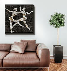 Spirited Feminine Dance Motion Wrapped Canvas - Beyond T-shirts