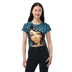 Star Spangled Splendor All-Over Print Crop Tee - Beyond T-shirts