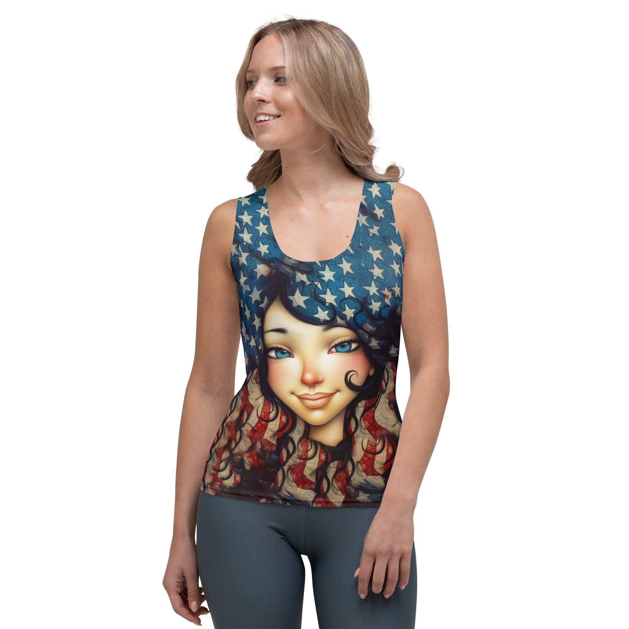 Star Spangled Splendor Sublimation Cut & Sew Tank Top - Beyond T-shirts