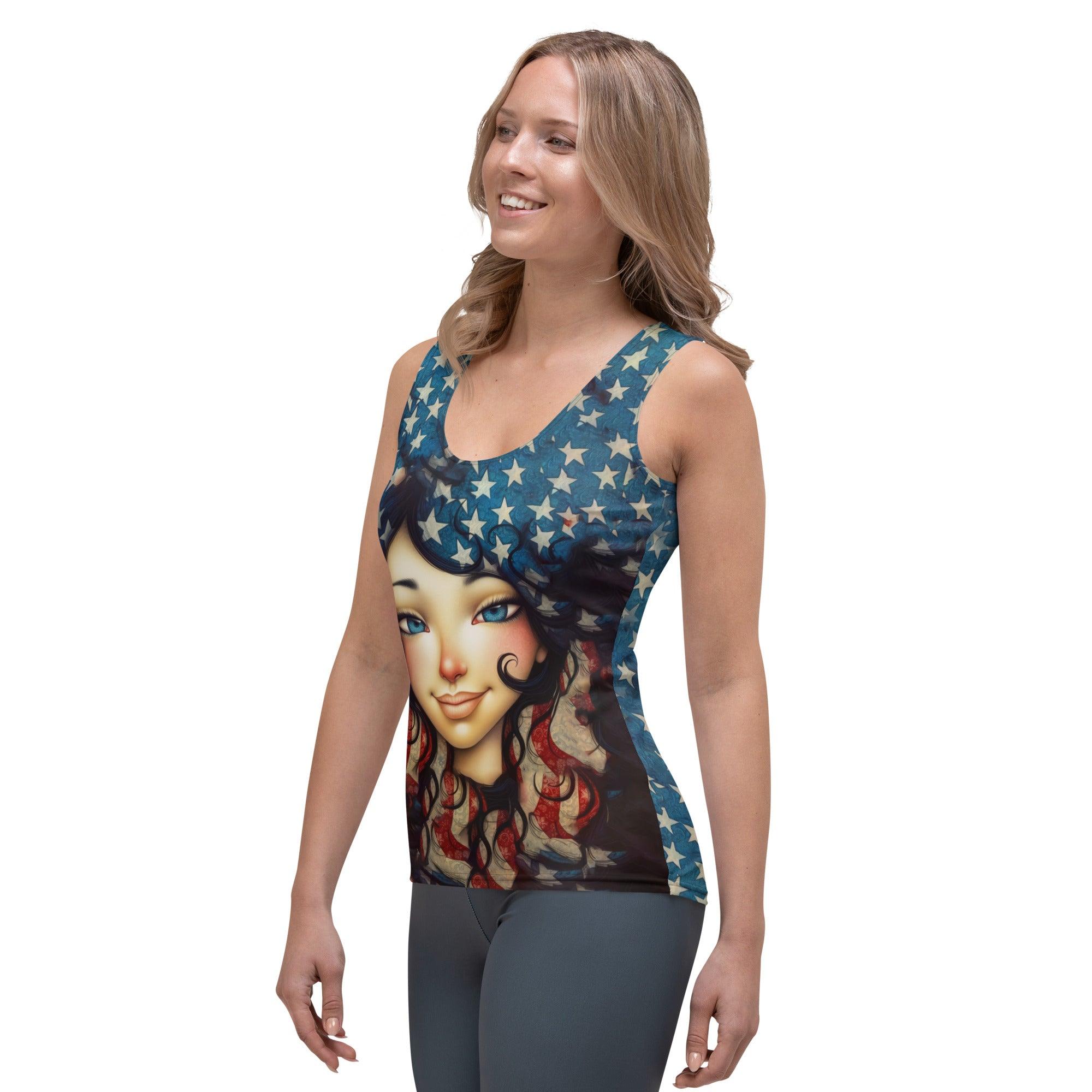 Star Spangled Splendor Sublimation Cut & Sew Tank Top - Beyond T-shirts