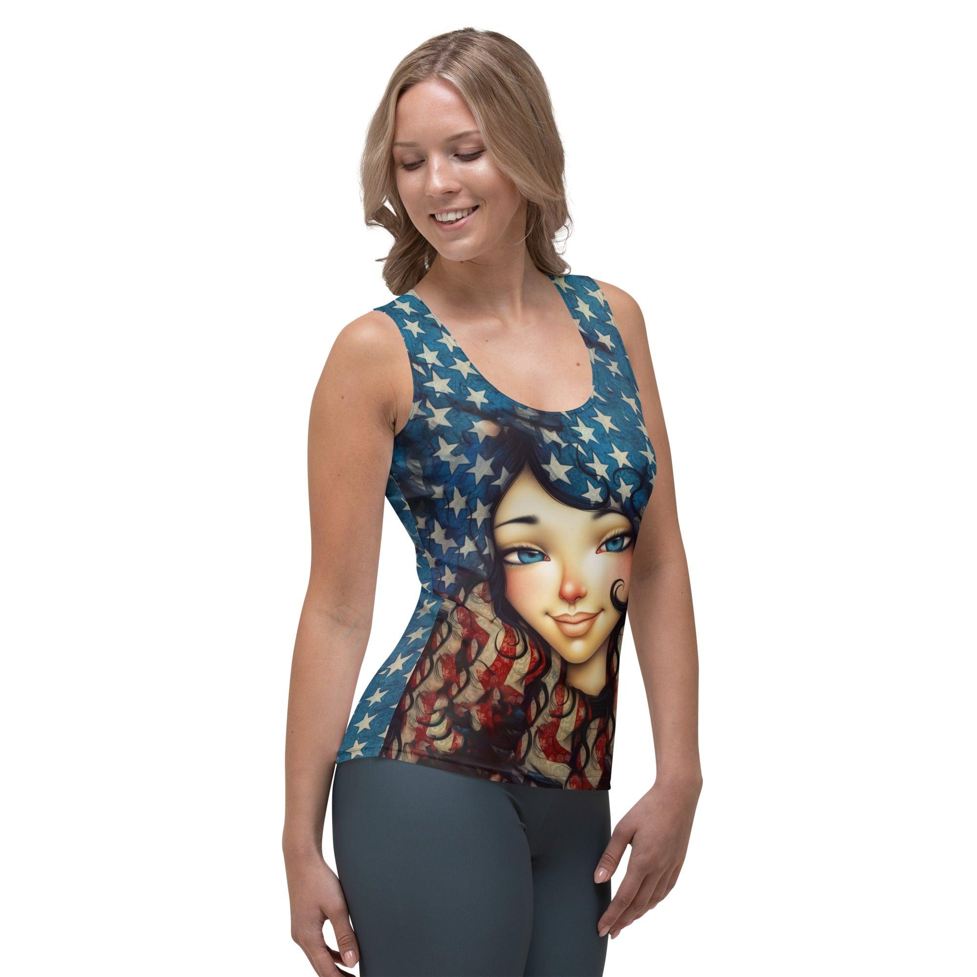 Star Spangled Splendor Sublimation Cut & Sew Tank Top - Beyond T-shirts