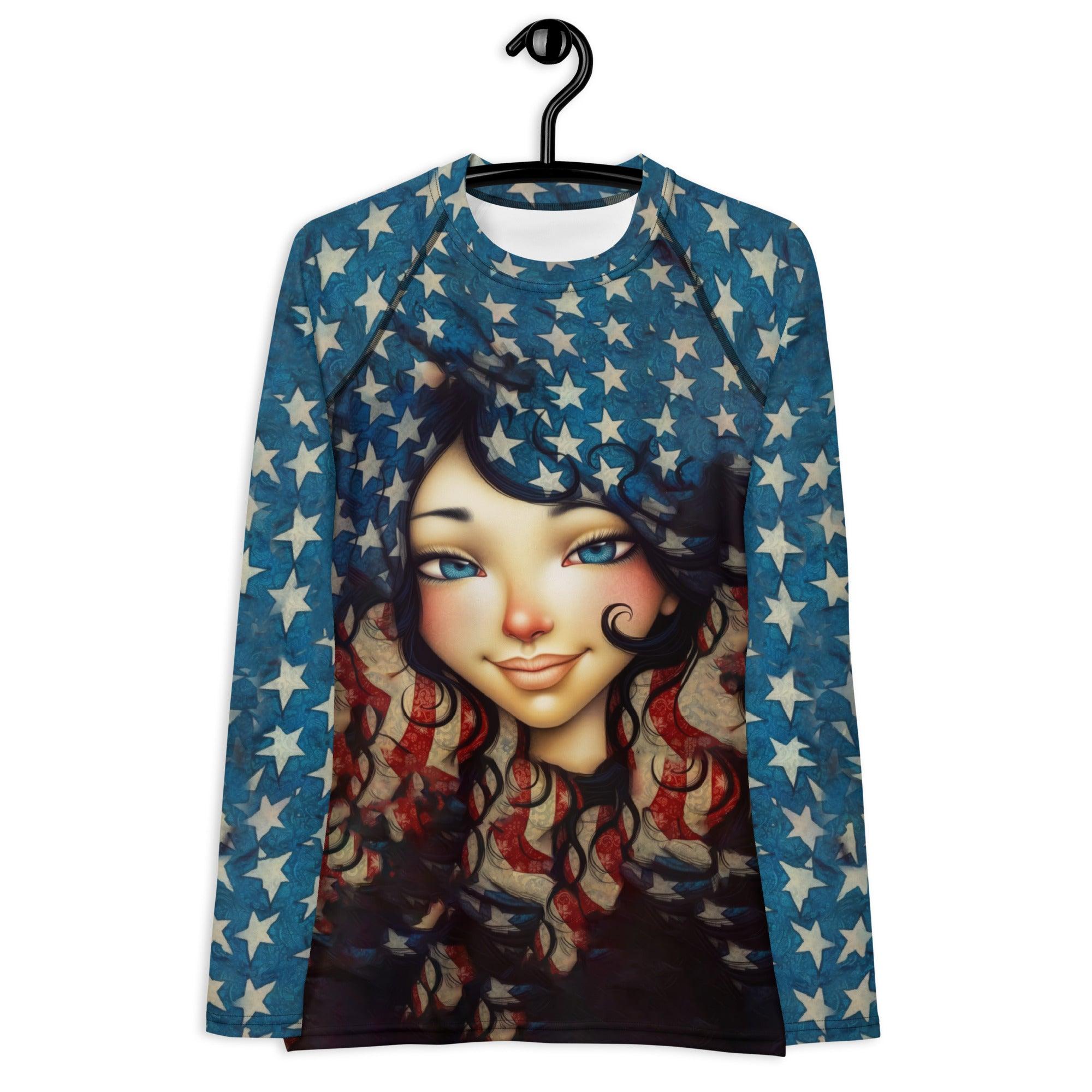 Star Spangled Splendor Women's Rash Guard - Beyond T-shirts