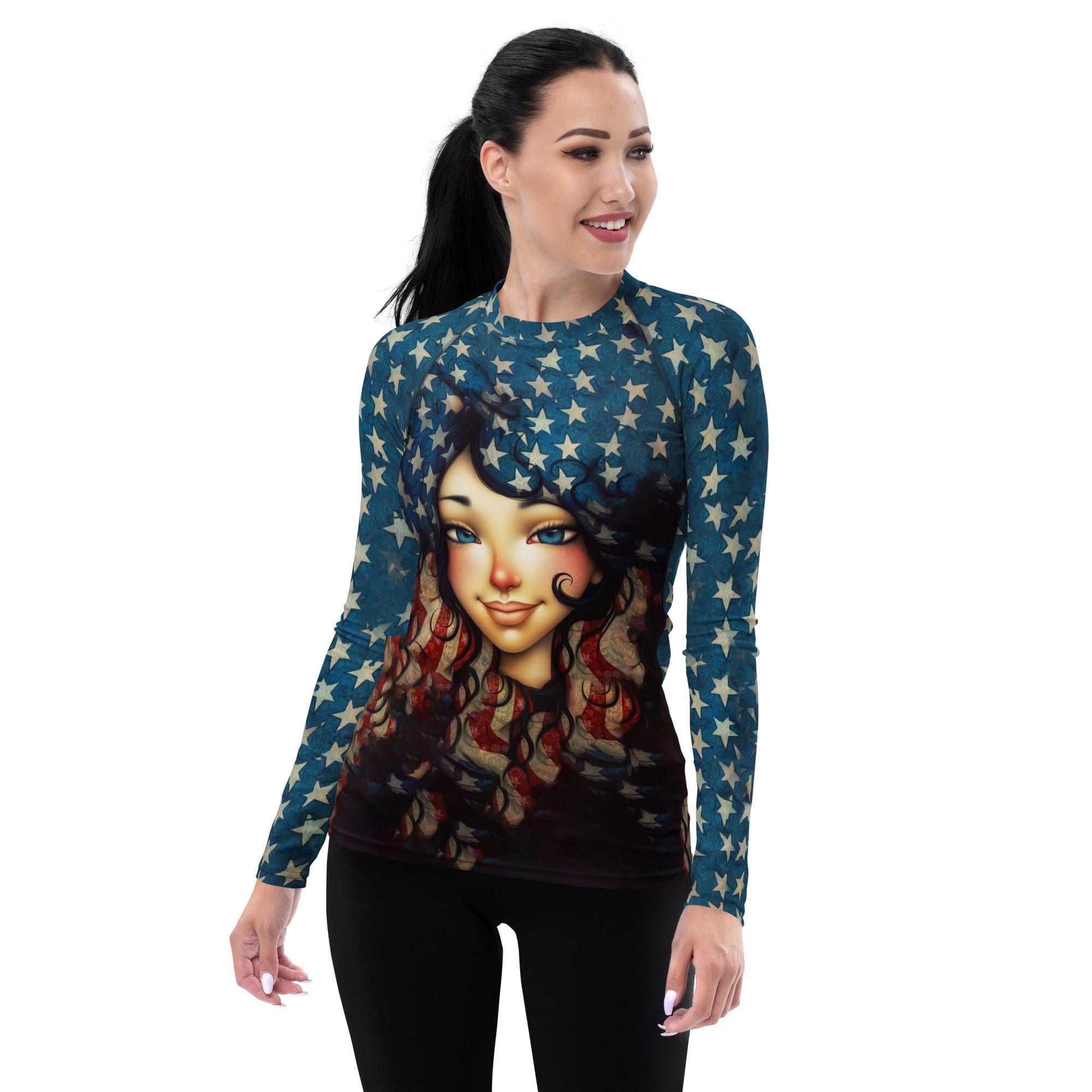 Star Spangled Splendor Women's Rash Guard - Beyond T-shirts