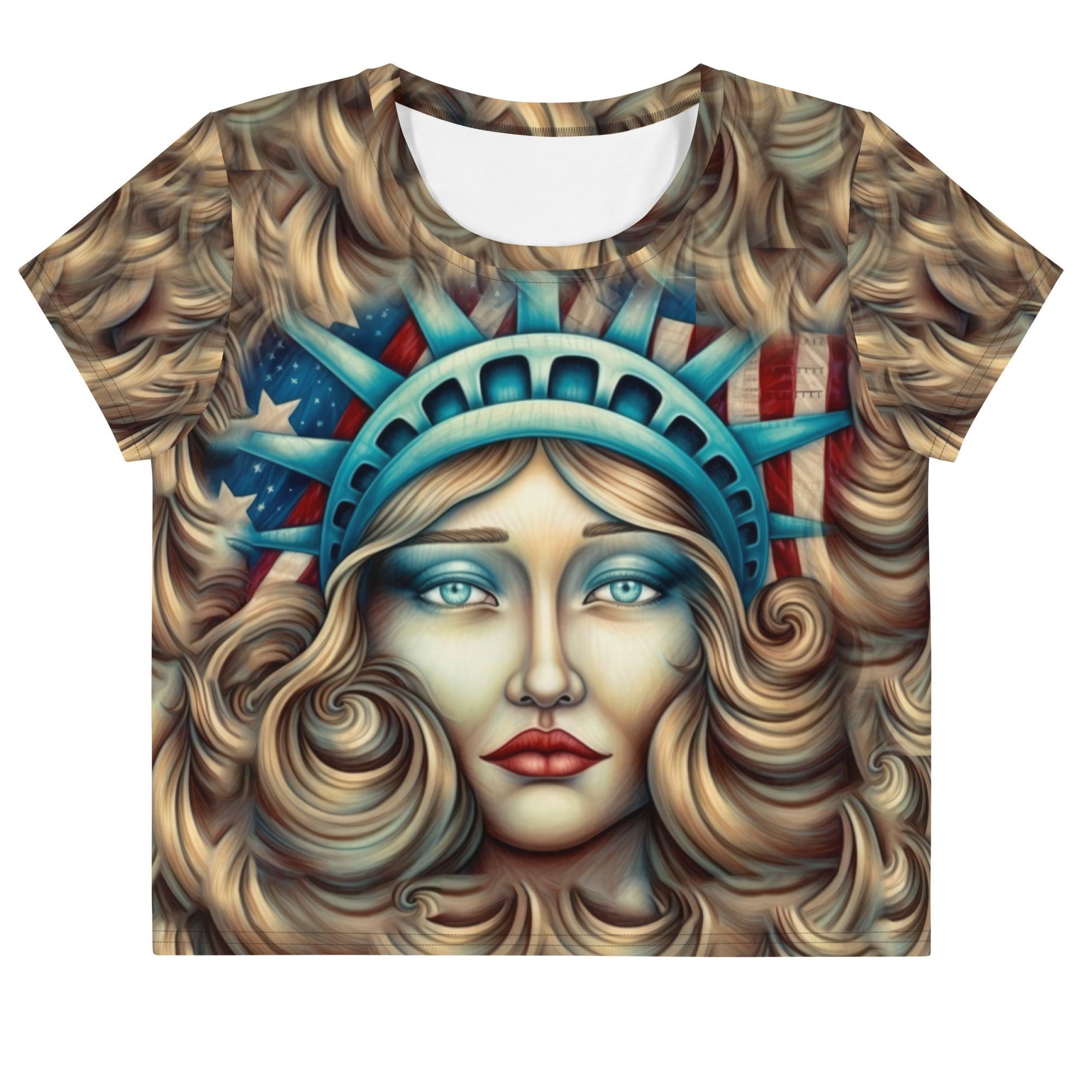 Stars and Stripes Forever All-Over Print Crop Tee - Beyond T-shirts