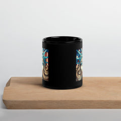 Stars And Stripes Forever Black Glossy Mug - Beyond T-shirts