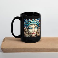 Stars And Stripes Forever Black Glossy Mug - Beyond T-shirts