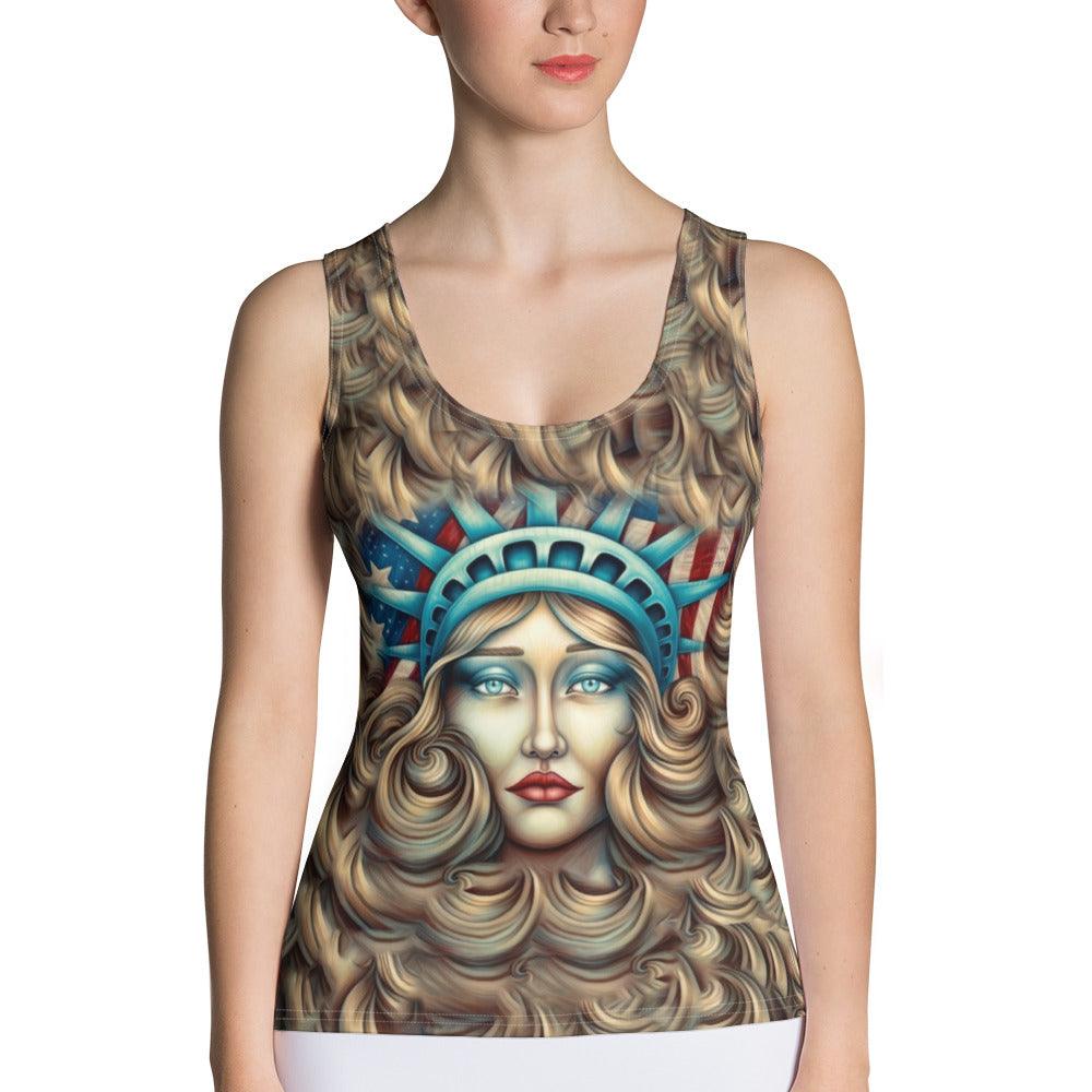 Stars and Stripes Forever Sublimation Cut & Sew Tank Top - Beyond T-shirts