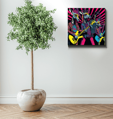 Stripes and riffs harmonize wrapped canvas - Beyond T-shirts