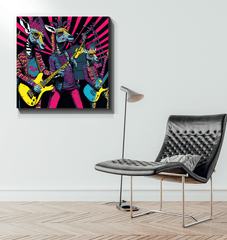 Stripes and riffs harmonize wrapped canvas - Beyond T-shirts